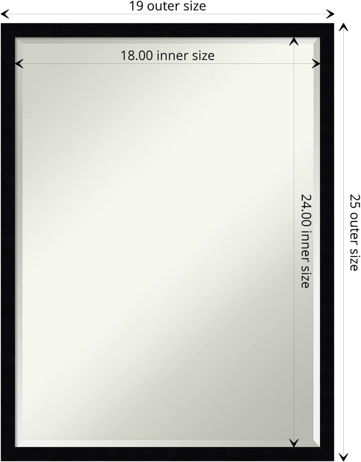 Amanti Art Bathroom Mirror for Over Sink, Vanity Mirror, Wood Frame, Hangs Horizonally and Vertically, Bathroom Wall Decor, Petite Bevel Edge