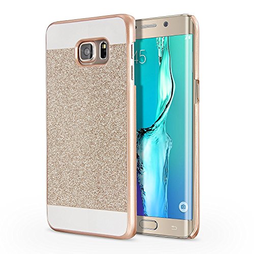 Galaxy S6 Edge Plus Case, Imikoko Luxury Hybrid Crystal Rhinestone Sparkle Glitter PC Hard Protective Diamond Case for Samsung Galaxy S6 Edge Plus Gold