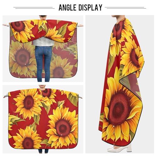 Capa de peluquería profesional impermeable con diseño de girasol y cierre de broche ajustable para corte y peinado miniatura 5