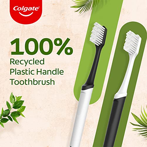 Image of Colgate RecyClean Toothbrush, Planet Friendly, Recycled, 3 Pcs