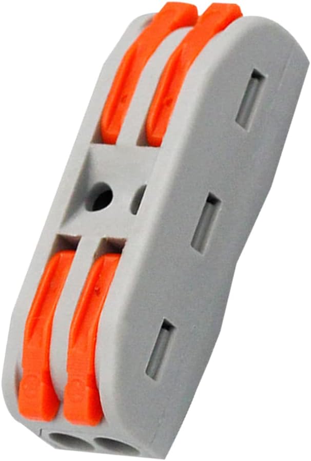 (2 in 2 out 21PCS) - Lever Wire Nuts, HENGXIA 21Pcs Wire Connectors 2 Conductor Compact Splicing, 2 Circuit Inline Splices, 28-12 AWG, SPL-2