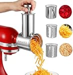 Stainless Steel Slicer Shredder Attachment for KitchenAid Mixers, Dishwasher Safe Vegetable Salad Maker Accessories with 3 Cutting Blades | 100% Stainless Steel Salad Maker Accessory, 60mm Large Feed Chute, EasyClean Dishwasher Safe,Save Time-2LB pot