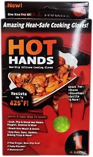 3PCS Hot Hands Heat-Resistant Silicone Cooking Gloves, Non-Slip, Resists up to 425°F