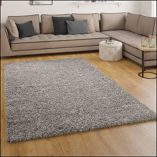 Paco Home Tapis Shaggy Longues Mèches en Gris, Dimension:190x280 cm
