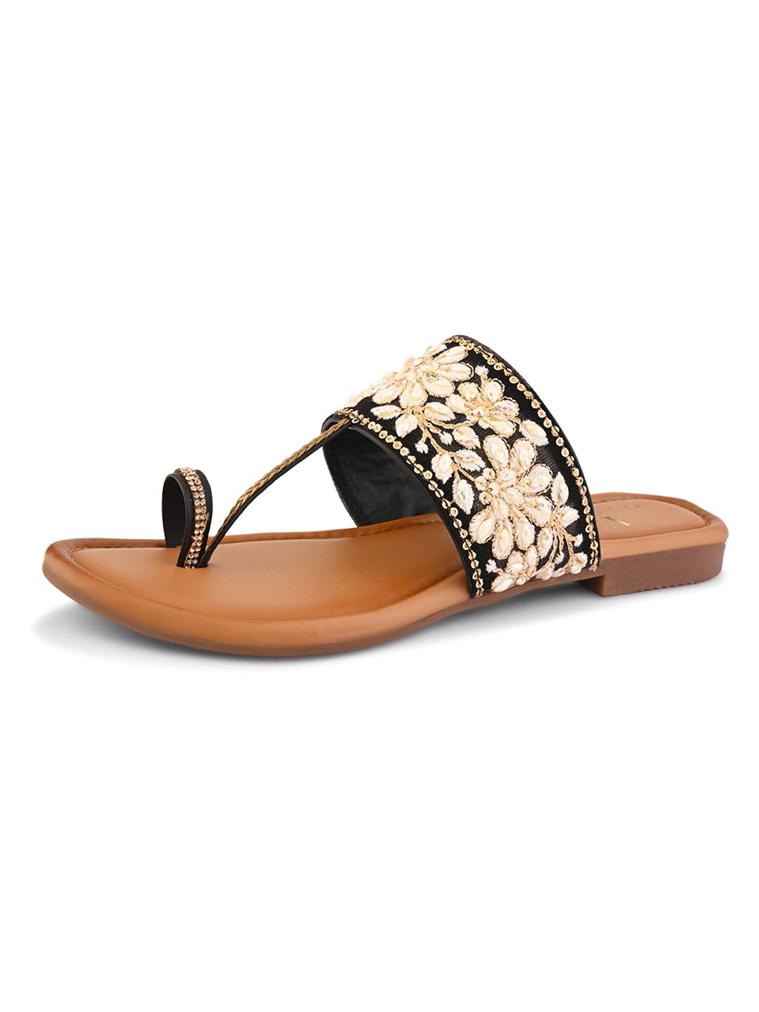 Women's Designer Toe-Ring Flats | Intricate Embroidery & Sequin Detailing | Festive Ethnic Slip-Ons for Women & Girls-image-8