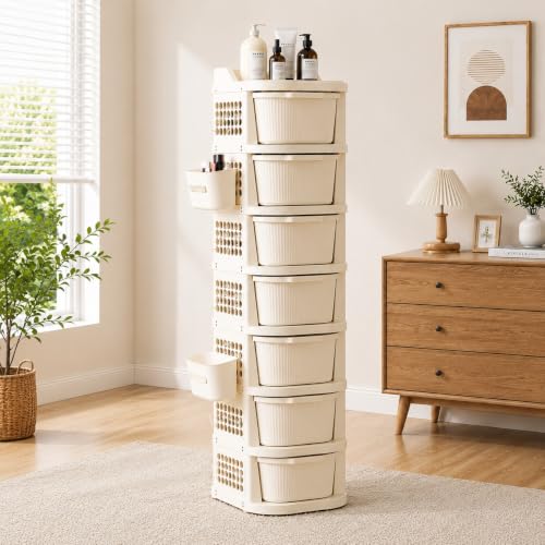 Image of KITCHIVO Layer Multipurpose Plastic Storage Drawer Organizer with Top Tray & Side Hanging Basket for Kitchen, Bathroom, Bedroom, Office, Makeup, Cutlery & Home Organization