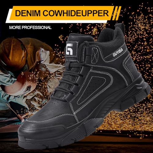 Image of Steel Toe Shoes for Men,Lightweight Work Shoes,Mens Indestructible Safety Boots,Puncture Proof Construction Steel Toe Sneaker.