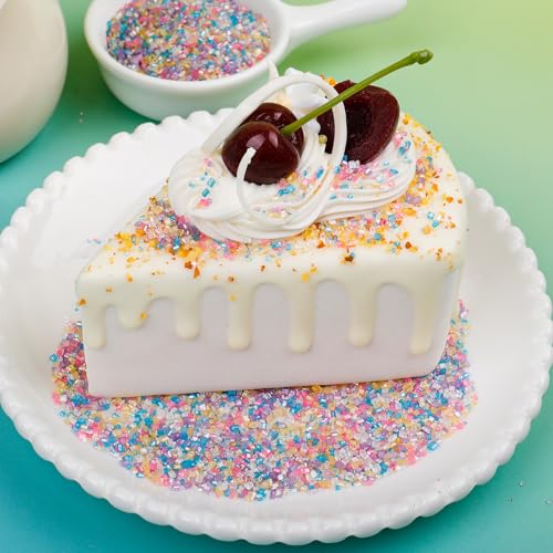 Image of Rainbow Sprinkles, Pastel Easter Sanding Sugar Crystals, 4.6 oz Edible Sparkling Sugar for Baking Topping, Cupcakes, Cookies, Ice Cream & Cake Decorating, Wedding Party Birthday Christmas Supplies