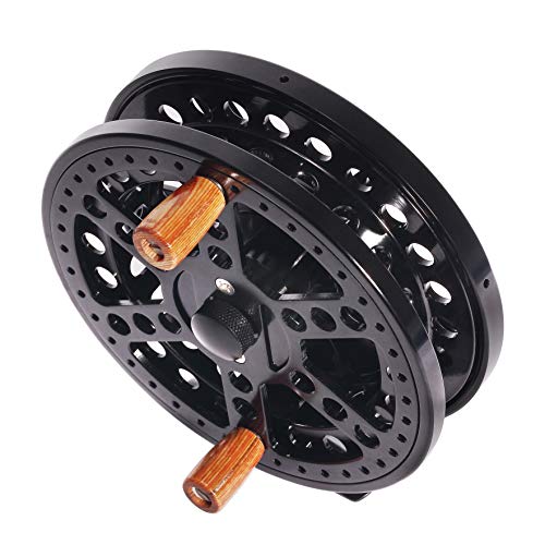 4.5 inches Centrepin Float Reel Center Pin Trotting Fishing Reel 113.5mm CNC Machined Aluminum Salmon Steelhead Fishing Black Color