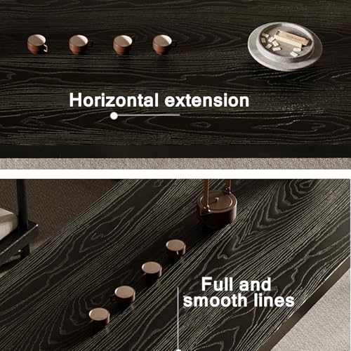 Table Basse Japonaise Bois Massif Noir pour Thé, Méditation et Réception