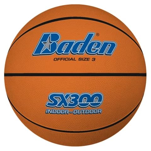 Baden Junior SX Range Composite Rubber Basketball, Indoor and Outdoor Ball, Tan, Size 3 Cover