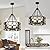CWarmozy 5-Light Farmhouse Chandelier 19.8" Black and Brown Rustic Chandelier for Dining Room Wood Texture Adjustable Pendant Light Fixture for Kitchen Island Entryway Bedroom Hallway
