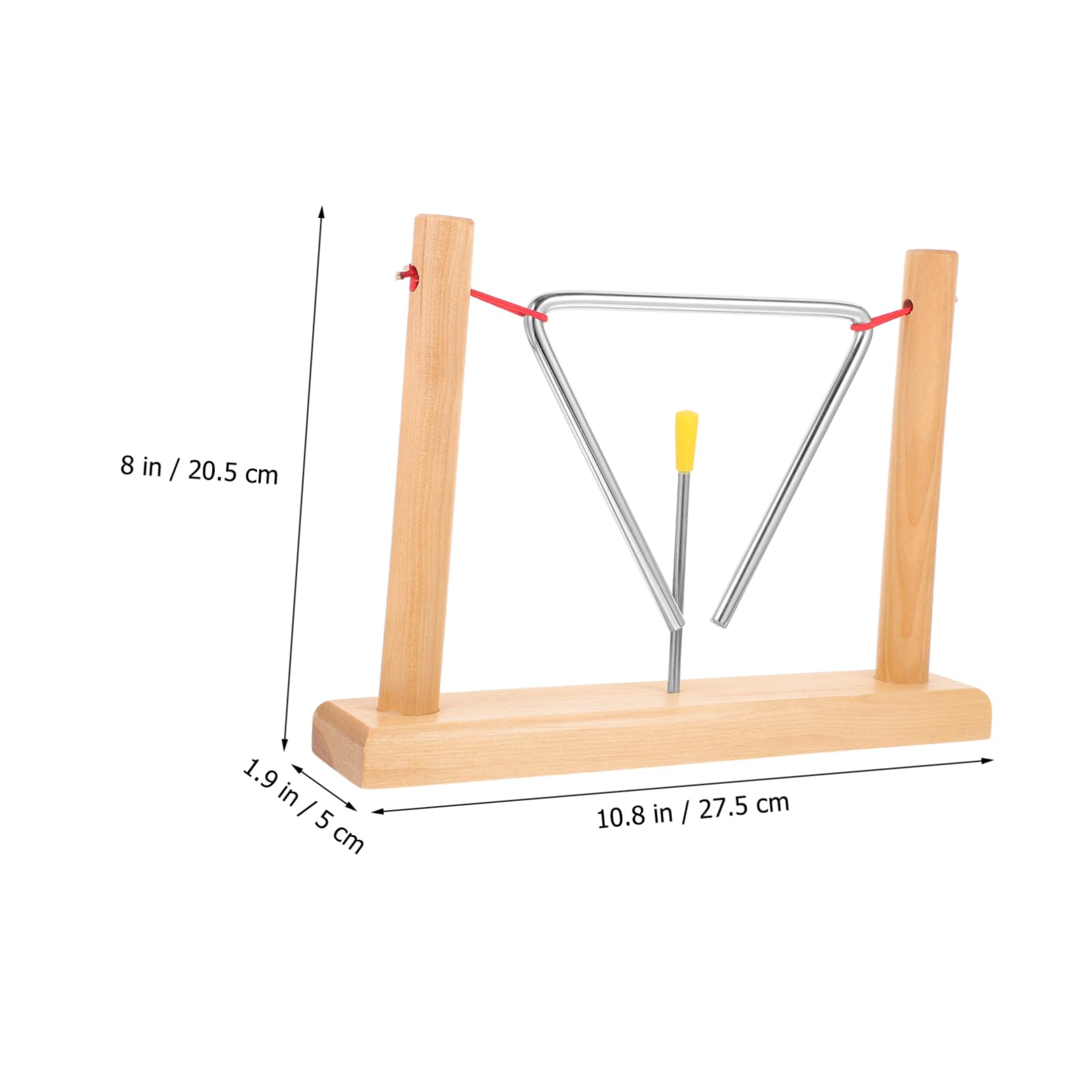 BESPORTBLE 2 Satz Triangel mit Holzständern und Schlägeln Schlaginstrument aus Eisen Leichtes Portables Musikinstrument für Anfänger und Kinder zum Musizieren