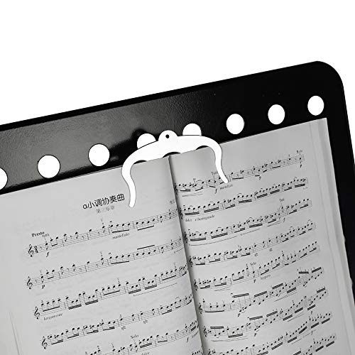 Music Book Clip Page Holder-Metal Sheet for Music Page, Book Page, Cookbook Page (Silver Book Clips)
