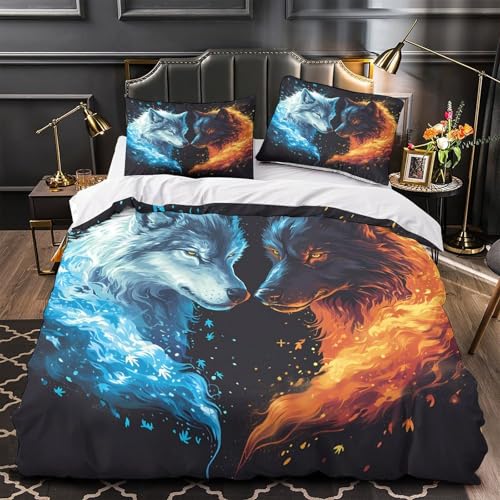 Housse de couette microfibre hypoallergénique imprimé 3D avec zip