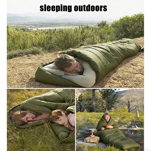 SNZ Bolsa de Dormir Ligera para 3 Estaciones - Bolsa de Dormir Momia para Camping para Adultos y Niños, Ropa para Clima Cálido (50°F a 77°F), Portátil para Senderismo y Viajes miniatura 5