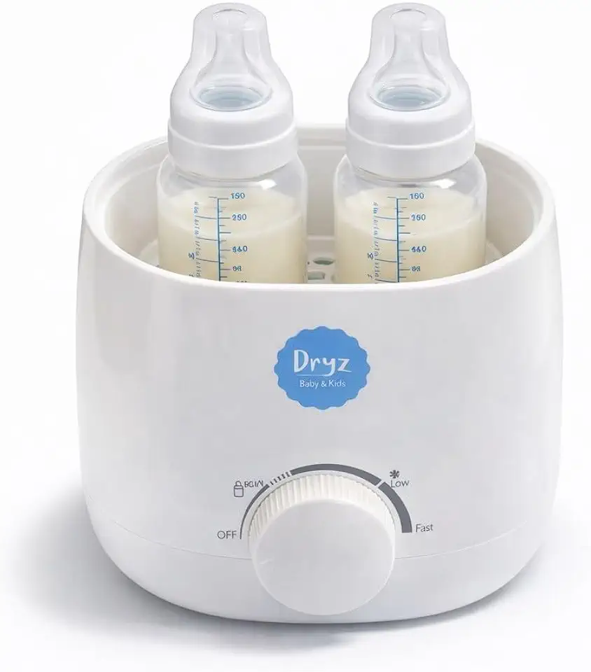 Aquecedor de Mamadeira 3 em 1 Dryz, Aquece 2 Mamadeiras Simultaneamente, Esteriliza e Descongela, 110V