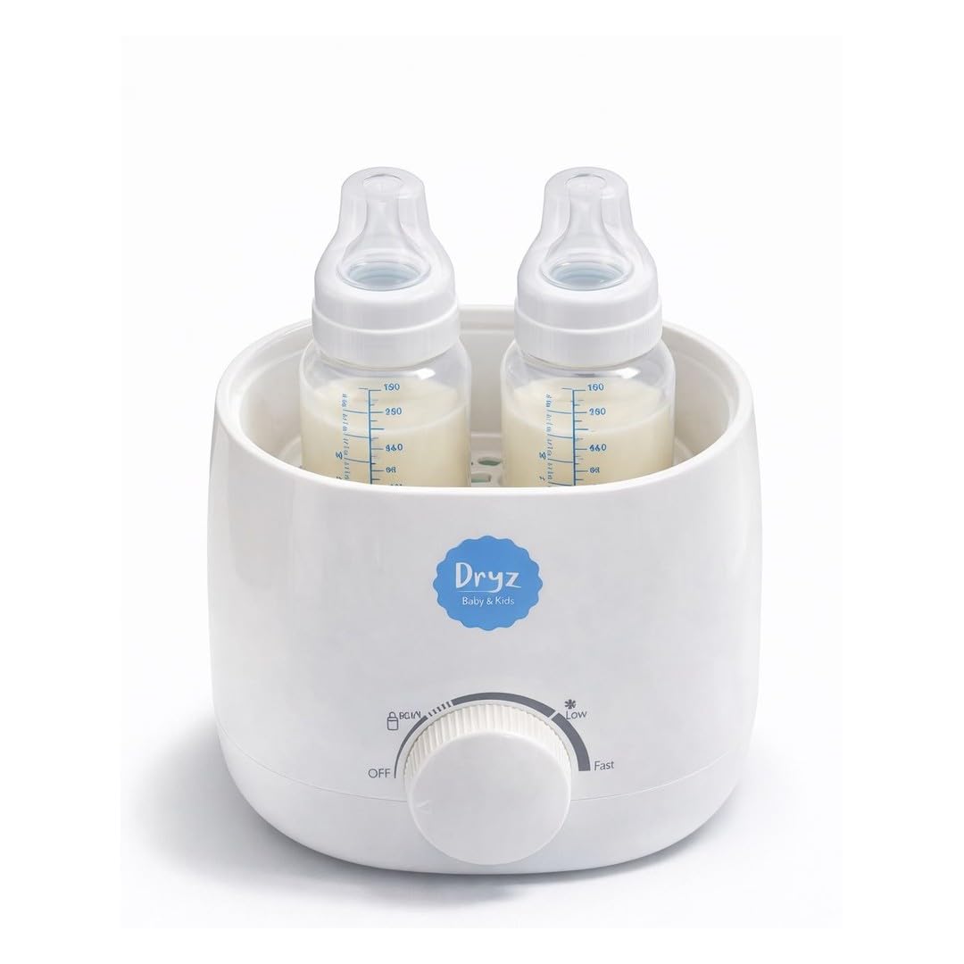 Aquecedor de Mamadeira 3 em 1 Dryz, Aquece 2 Mamadeiras Simultaneamente, Esteriliza e