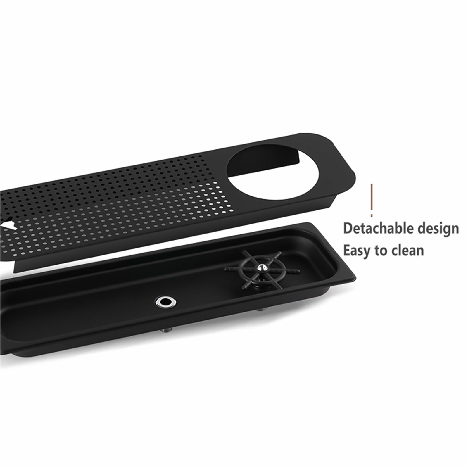 Rotary Jet enjuagador de Vidrio para fregaderos de Cocina, lavavasos y limpiadores de Botellas de bebé Grifo enjuagador de Vidrio para el hogar de Cocina y Bar Fregadero Accesorios(Silver,A)