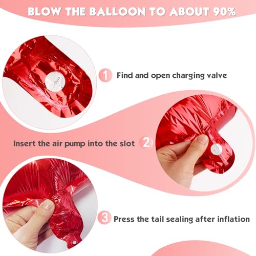 Image of 40 Inch Red Number 7 Balloon Birthday Party Decorations for Men & Women | 40 Inch Red inflatable foil number balloons, large birthday decorations for 7th birthday