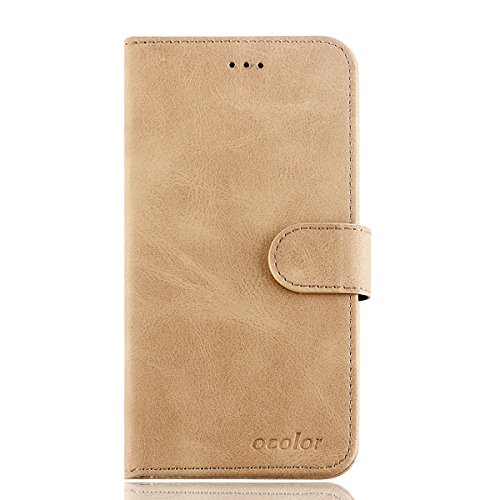 95Street Funda para Homtom H10 con Soporte Plegable, Carcasa con Absorción de Impactos y Anti-Arañazos Espalda Case Cover para Homtom H10 Cubierta de Material de Cuero- Color Amarillo