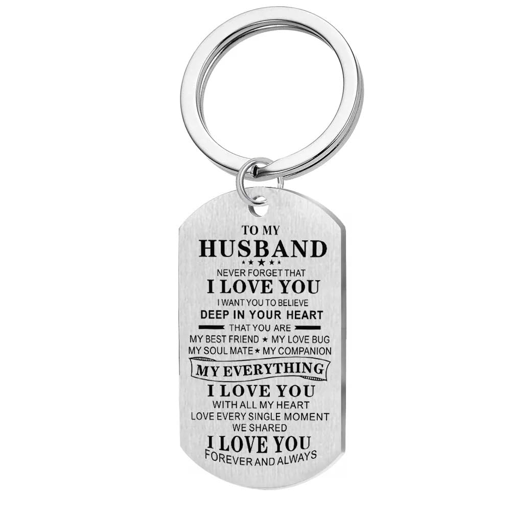 SOLDOUT Anniversary Husband Keychain from Wife Birthday Valentine’s Day for Fiance Bridegroom Hubby Wedding Keyring for Him