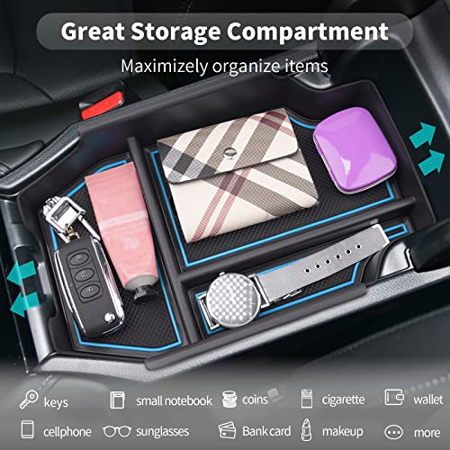 Image of CDEFG 2023-2026 Accord Center Console Accessory Organizer for 2023 2024 2025 2026 Accord 11th Gen (Sport EX-L Sport-L Touring LX EX) Console Armrest Storage Box Accord Hybrid Accessories (Blue)