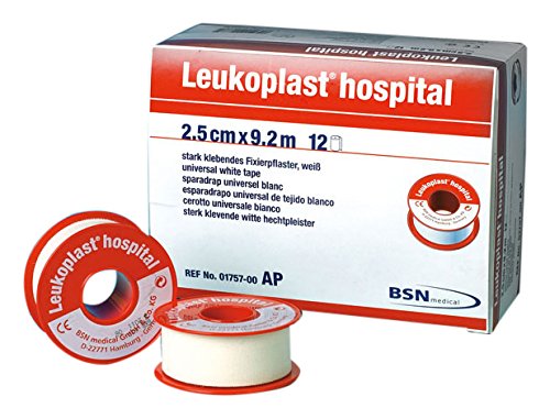 Pansement Leukoplast 1757 lot de 12 rouleaux de 2,5 cm x 9,2 m pour hôpital