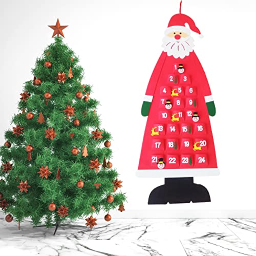 Calendrier de l'avent Père Noël en feutre, calendrier de l'avent pour combler les enfants, calendrier de l'avent Père Noël, calendrier de l'avent avec poches compte à rebours 24 jours Cover