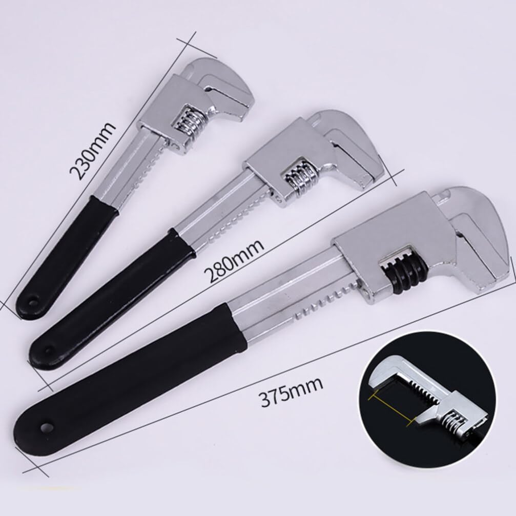 ULTECHNOVO Right Angle Adjustable Wrench Pliers 9.44 Inch Large Opening F Type Spanner Plumbing Hand Tool with Ergonomic Handle and Smooth Knurled Nut Adjustment