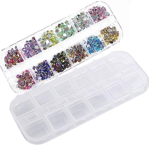 Image of Pokinge 12 Grid Clear Plastic Jewelry Box Organizer 5Pcs Clear Bead Storage Box for Jewelry, Nails, Art DIY, Craft Storage, Glitters Collection