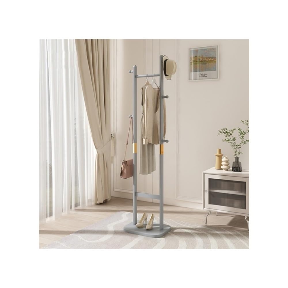 AILIUXIAOYAN Coat Rack Indoor Corner Coat Rack Floor Bedroom Solid Wood Wardrobe Corner Hanger Living Room Clothes Rack(Grey)