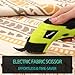 Creddux 2 Blade Cordless Electric Scissors for Cardboard Fabric Cutter Cardboard Cutter Tool for Crafting,and Sewing with Usb Cable Green-2blades