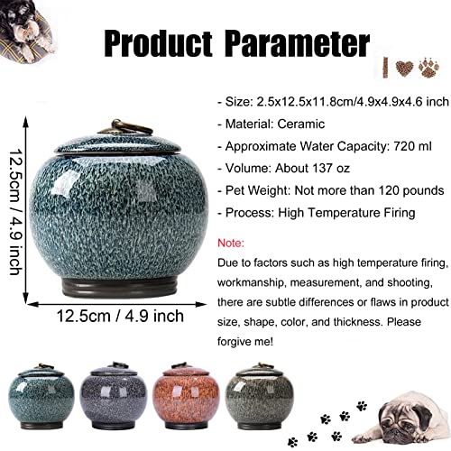 Uziqueif Urnen für Haustiere, für Asche, Katze/Hunde, Andenken an Asche, Andenken an Asche, Andenken an Hundeasche aus Keramik, personalisierbar, Dekoration zu Hause, Küche, Garten, Büro, Blau