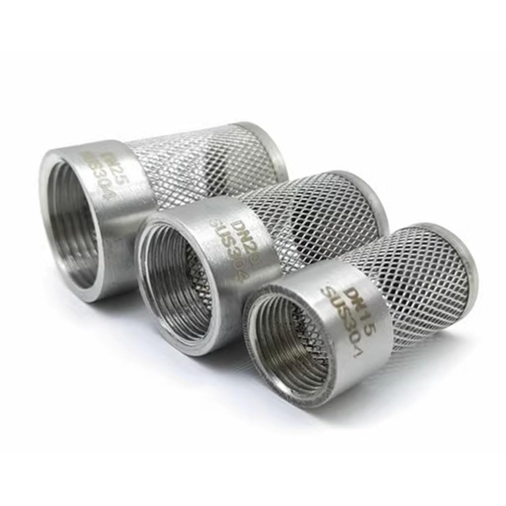 Filtro de agua en línea, filtro de tubería de agua 1 filtro de acero inoxidable, 1/2", 3/4", 1", 1-1 x 2", 2", 3", 4", rosca hembra for bomba de agua de acuario de riego de jardín, cubierta de malla(4