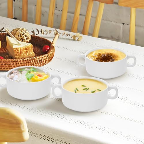 Bols à soupe en céramique avec poignées pour dessert pâtes et micro-ondes - 3