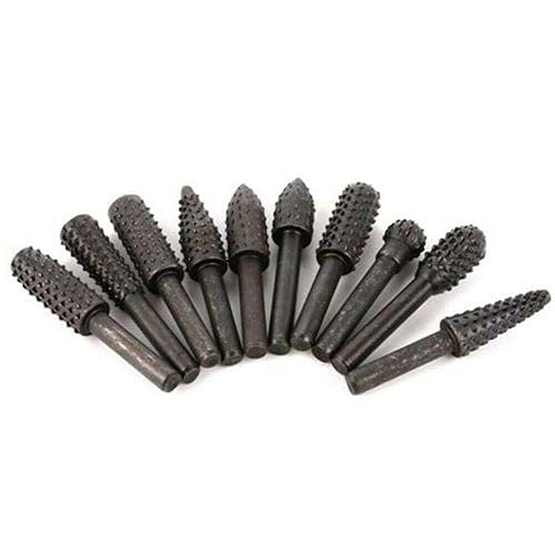JTSQ- Juego de 10 fresas de carburo de lima para tallar, broca de vástago de 14 pulgadas, juego de brocas de taladro de mano, mini kits de