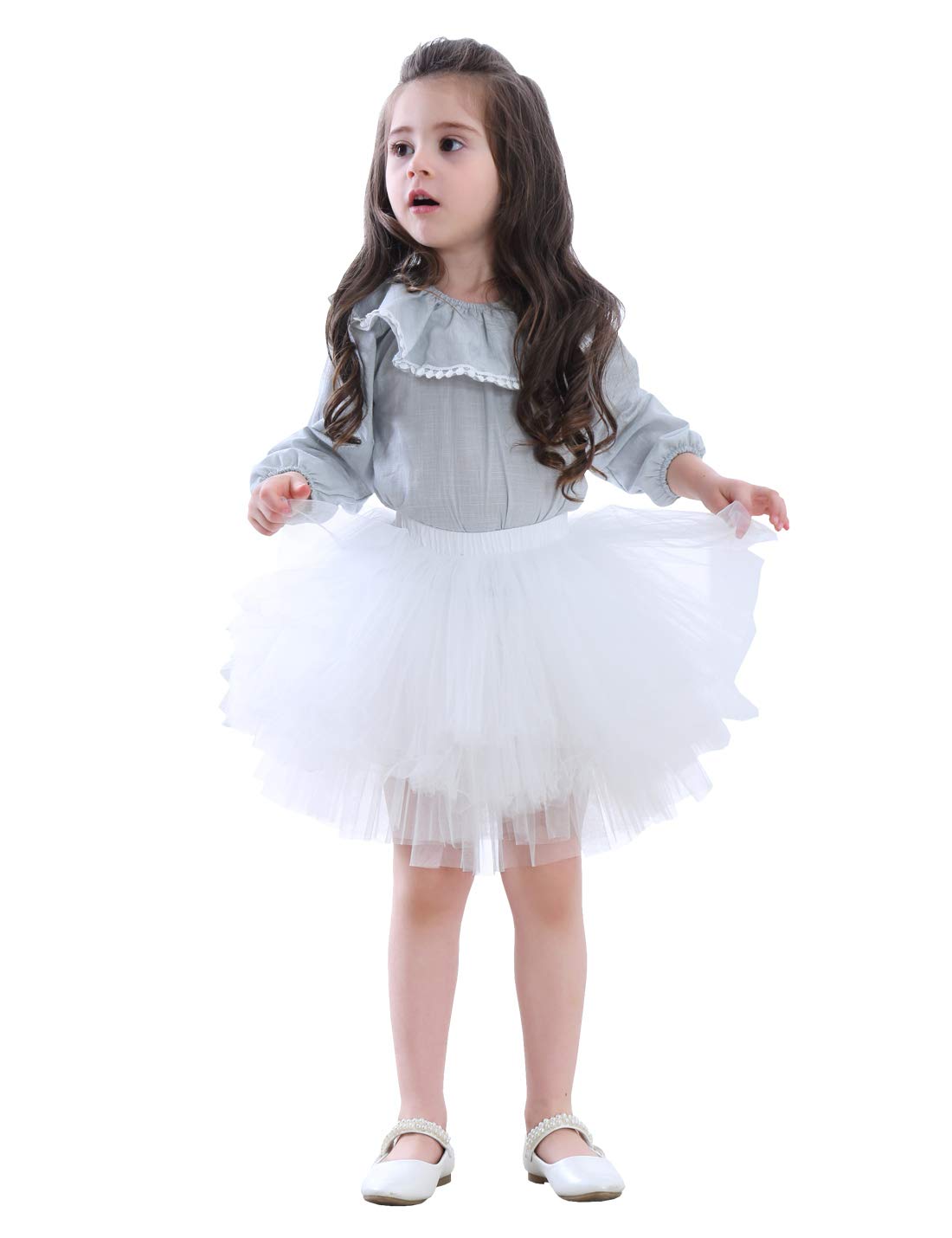 Tutu.kkGirl's 6-Layered Tulle Fluffy Tutu Skirt Princess Dancing Petticoat Ballet Underskirt(2T-8T)