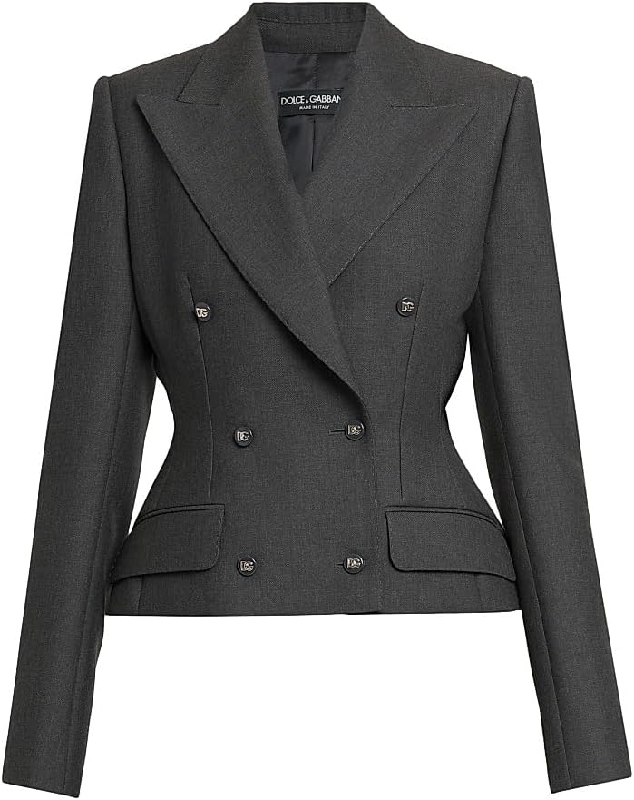 Dolce & Gabbana Wool Double-Breasted Jacket - Melange Grigi - IT 42 (US 6)