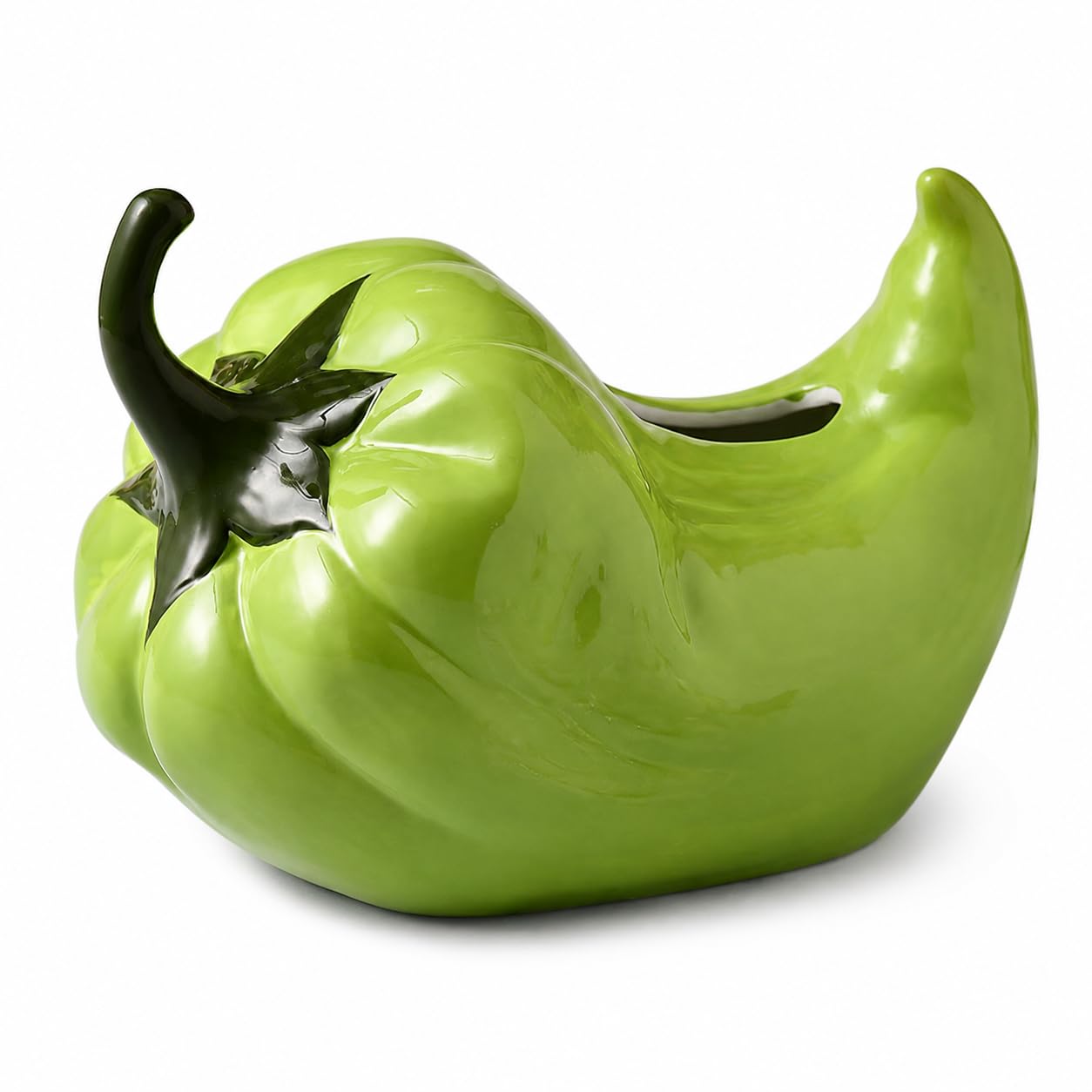 Scatola Portafazzoletti in Ceramica, Peperone verde piccante | Modello rone, Portafazzoletti da tavolo, Per ambienti eleganti, Per ospiti e famiglia