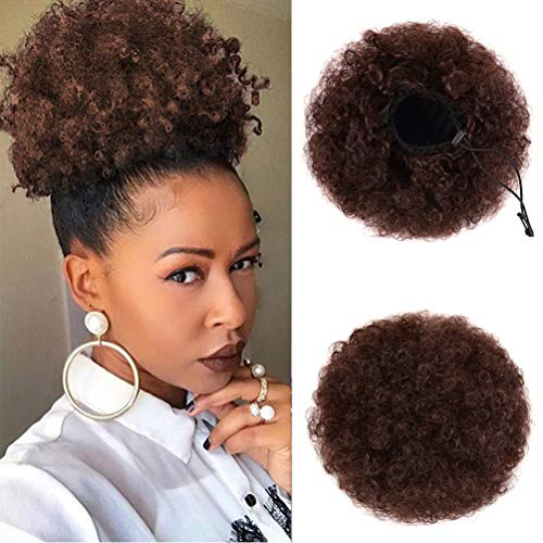 Afro Puff Drawstring Ponytail, Premium Synthetic Curly Natural drawstring ponytails for black women(#33)