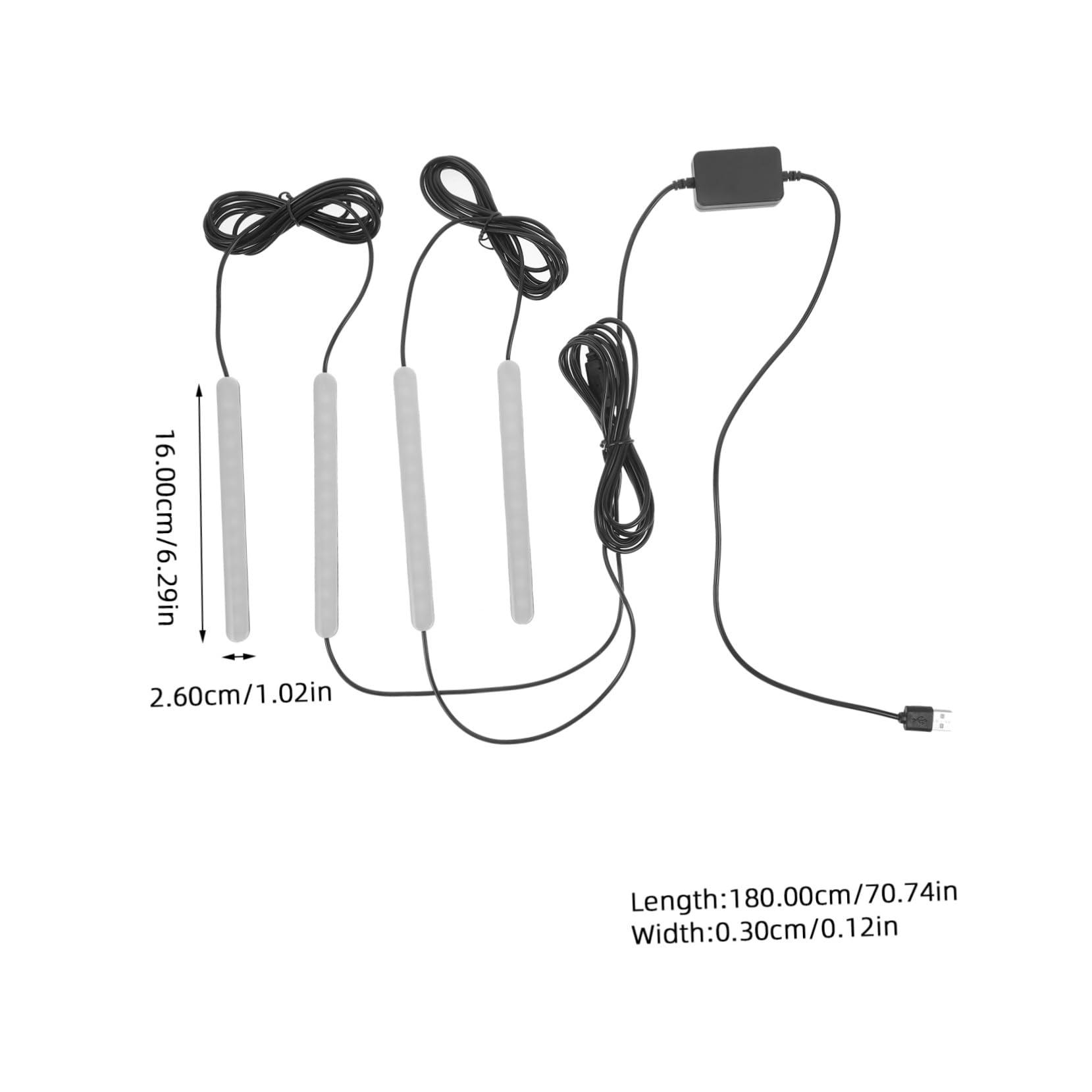 Mikinona Barra De Luz Led Interior para Coche Líneas Diseño USB Leds Bajo Tablero Iluminación De Coche