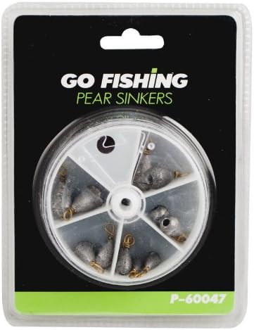 Go Fishing 12 Pear Sinkers. Ideal for All Types of Sea and River Bed Fishing Can Be Used As a Plumb