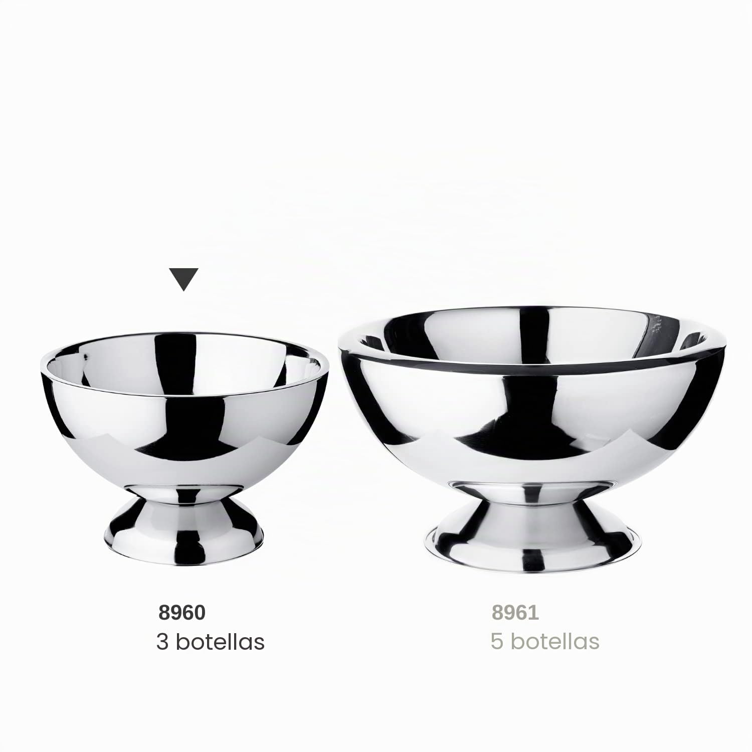 EDZARD Champanera Cadiz (Ø 32 cm, H 21 cm), acero inoxidable pulido espejo, de doble pared, para 3 botellas – enfriador de botellas grande, enfriador de vino, cubitera grande