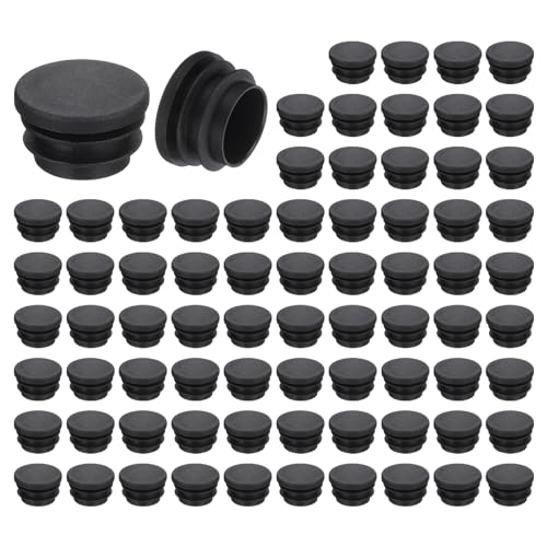 uxcell Round Plastic Plug,28mm(1.1") OD Furniture Leg Pipe Insert 76Pcs