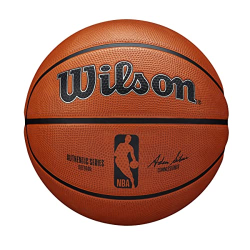 Wilson Basketball, NBA Authentic Series Model, Outdoor, Tackskin Rubber, Size: 7, Brown, Size 7