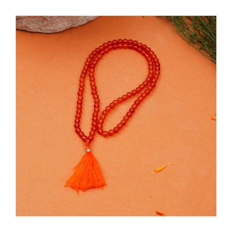 Shambhava Original Red Hakik Jaap Mala | 108 Authentic Red Agate Beads for Spiritual Practice and Vitality - 8MM-picture-23