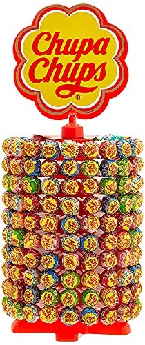 Chupa Chups Lutscher-Rad, Lollipop-Ständer mit 200 Lollis, Aufsteller mit 6 leckeren Geschmacksrichtungen, für Kiosk, Candy-Bar, Büro etc., 200 x 12g Cover