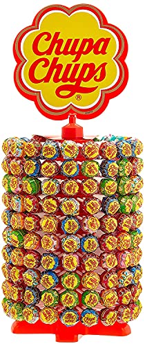 Chupa Chups Lutscher-Rad, Lollipop-Ständer mit 200 Lollis, Aufsteller mit 6 leckeren Geschmacksrichtungen, für Kiosk, Candy-Bar, Büro etc., 200 x 12g