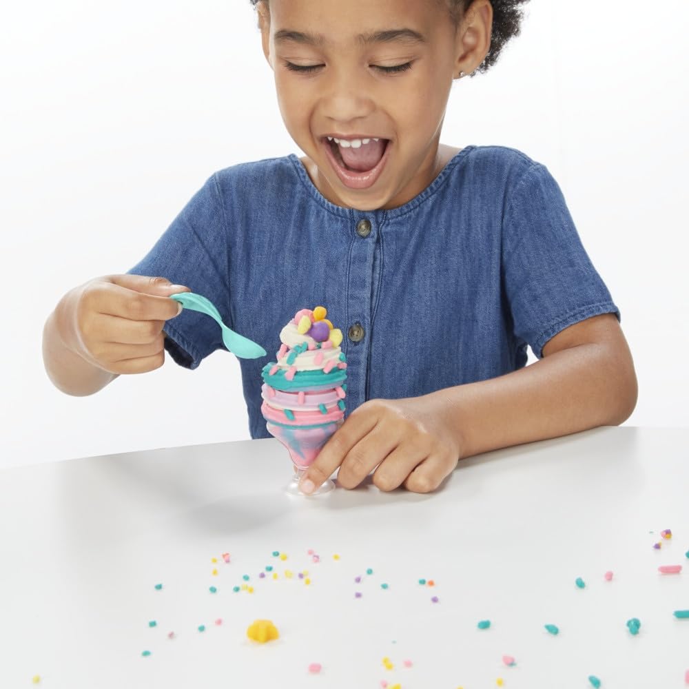 Play-Doh Glaces Fantastiques - Magical Frozen Treats Playset - 4 Pots de Couleurs Doubles